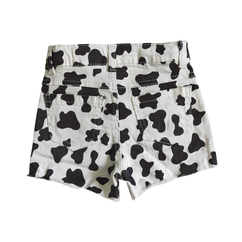 Aier Wholesale - Wholesale Shorts - Kids - Baby Girls cow print summer denim shorts5