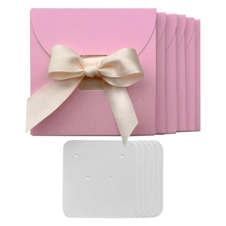 ESPACIO CREATIVO - Wholesale Gift Box - 20 Pack Jewelry Packaging 3.5x3.5x0.2 Inch with Card Display