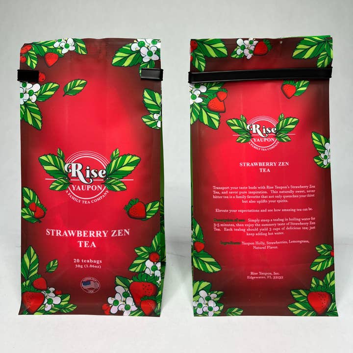 Strawberry Zen Yaupon Holly Tea (20 Teabags) for wholesale by Rise Yaupon Tea