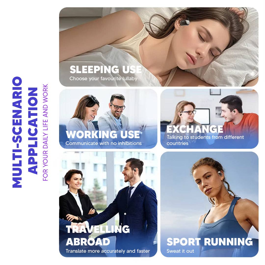 Mtistanbul LTD - Vente Écouteurs - Écouteurs traducteurs en 150 langues alimentés par l'IA – Faible latence, assistant de réunion, utilisation multi-scénarios2