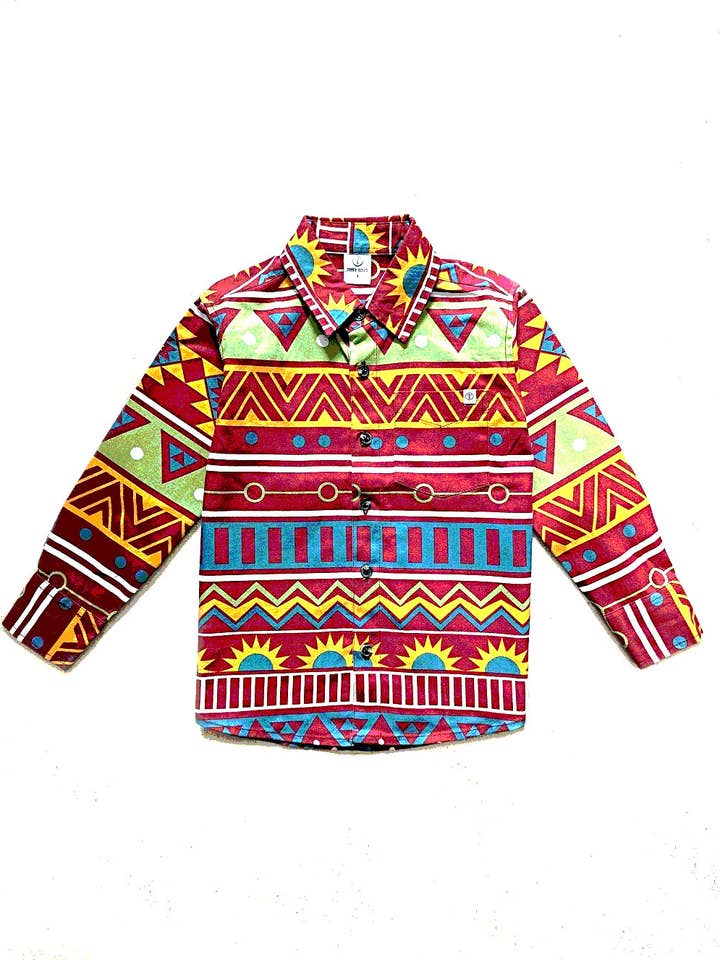Boys Shirt_ Aztec Print Shirt Long Sleeve for wholesale by JJ BEBE LAND