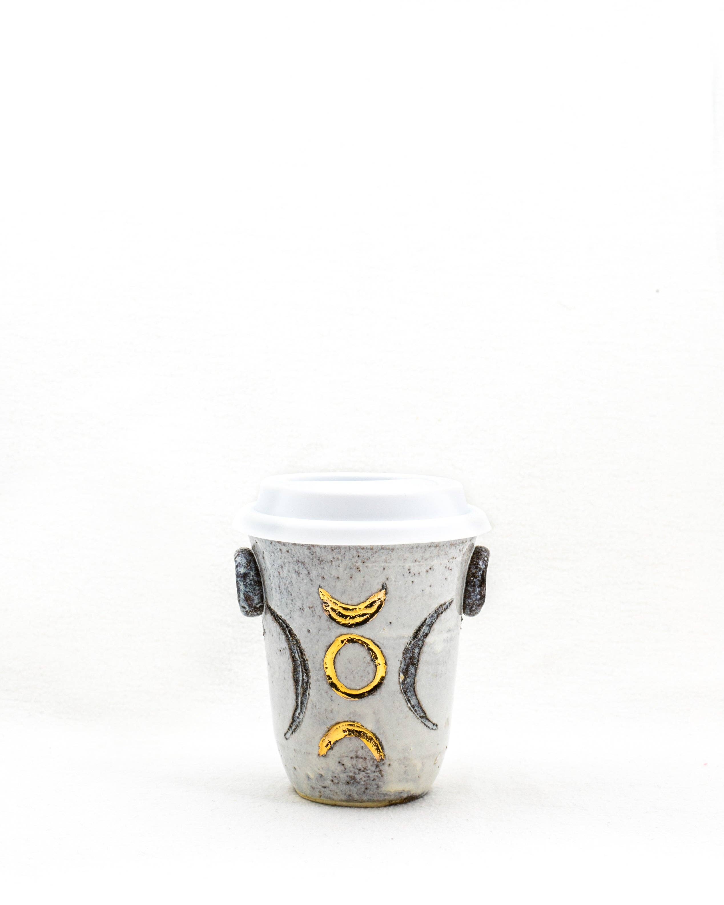 Carys Martin Ceramics - Wholesale Drinking Glass/Cup - Sacred Full Moon - Crescent Moon Ceramic Holding Cup1