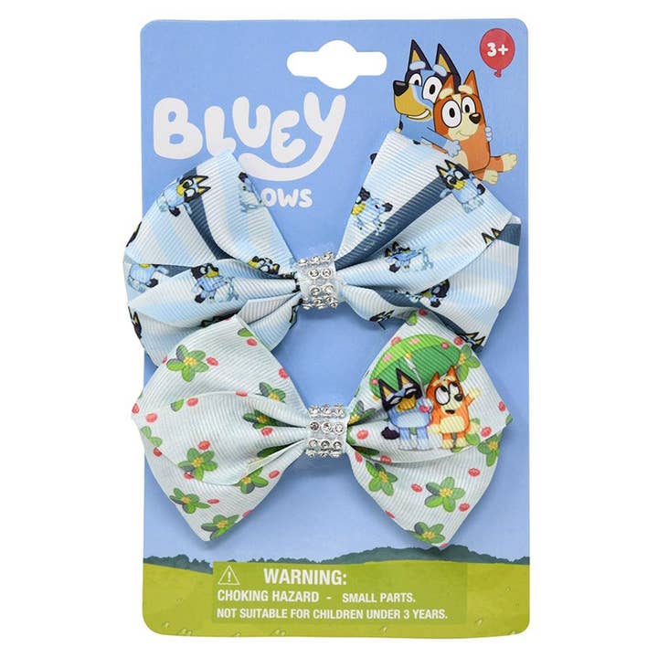 Bluey 2pk Hair Bows on Card for wholesale by Deluxe Import Trading