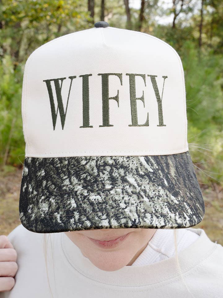 Embroidered Wifey Five Panel Twill Cap for wholesale by Wholesale Accessory Market