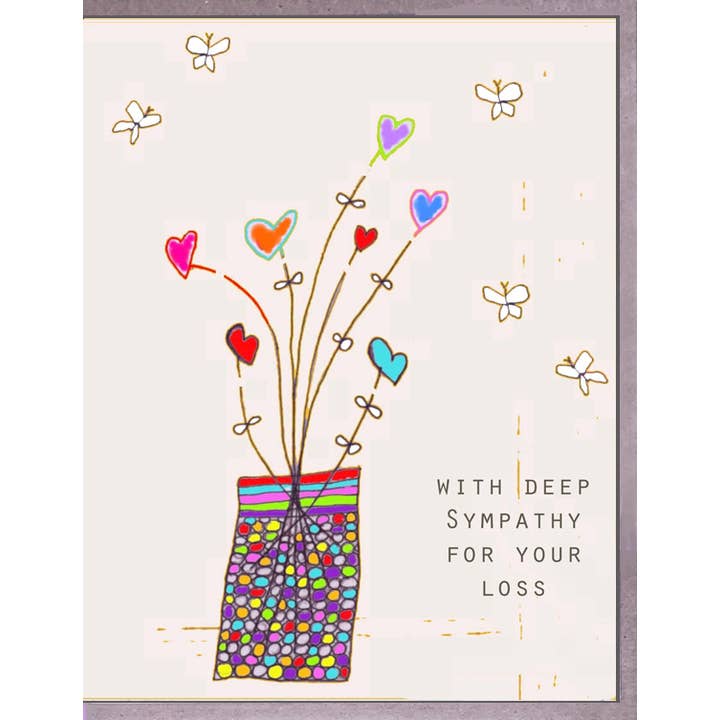 Heart Flowers. Sympathy. Brenda Olson for wholesale by Blueberry Road Cards
