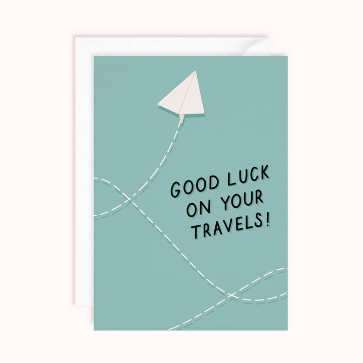 Good Luck On Your Travels | Biglietto di auguri Bon Voyage per la vendita all'ingrosso da parte di Dani White Design