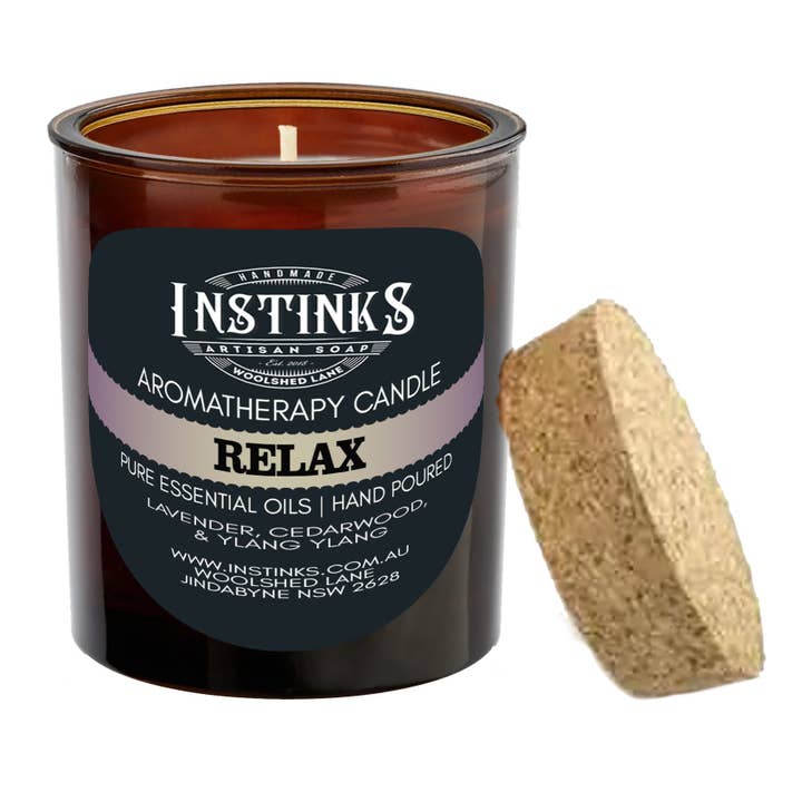 Relax Amber Jar Candle - Lavender, Cedarwood & Ylang ylang for wholesale by INSTINKS
