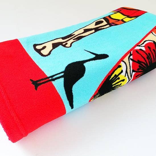 Le comptoir de la plage - Vente Serviette de plage - Serviette de plage microfibre "GIRAFE"2