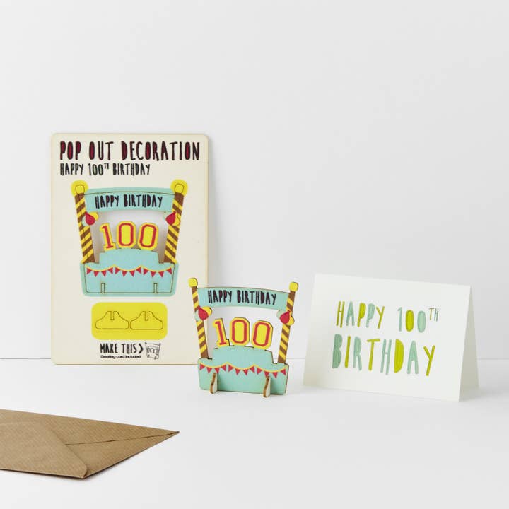 The Pop Out Card Company - Wholesale Birthday Card - Pop Out 100th Birthday Card