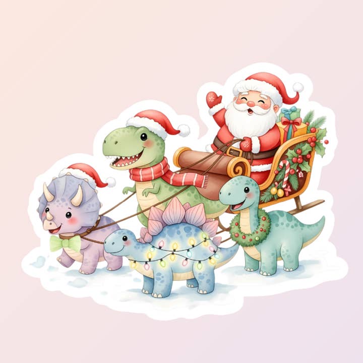 Cute Santa Sleigh Stickers, Holiday Stickers
for wholesale by Sorry Not Sorry Co