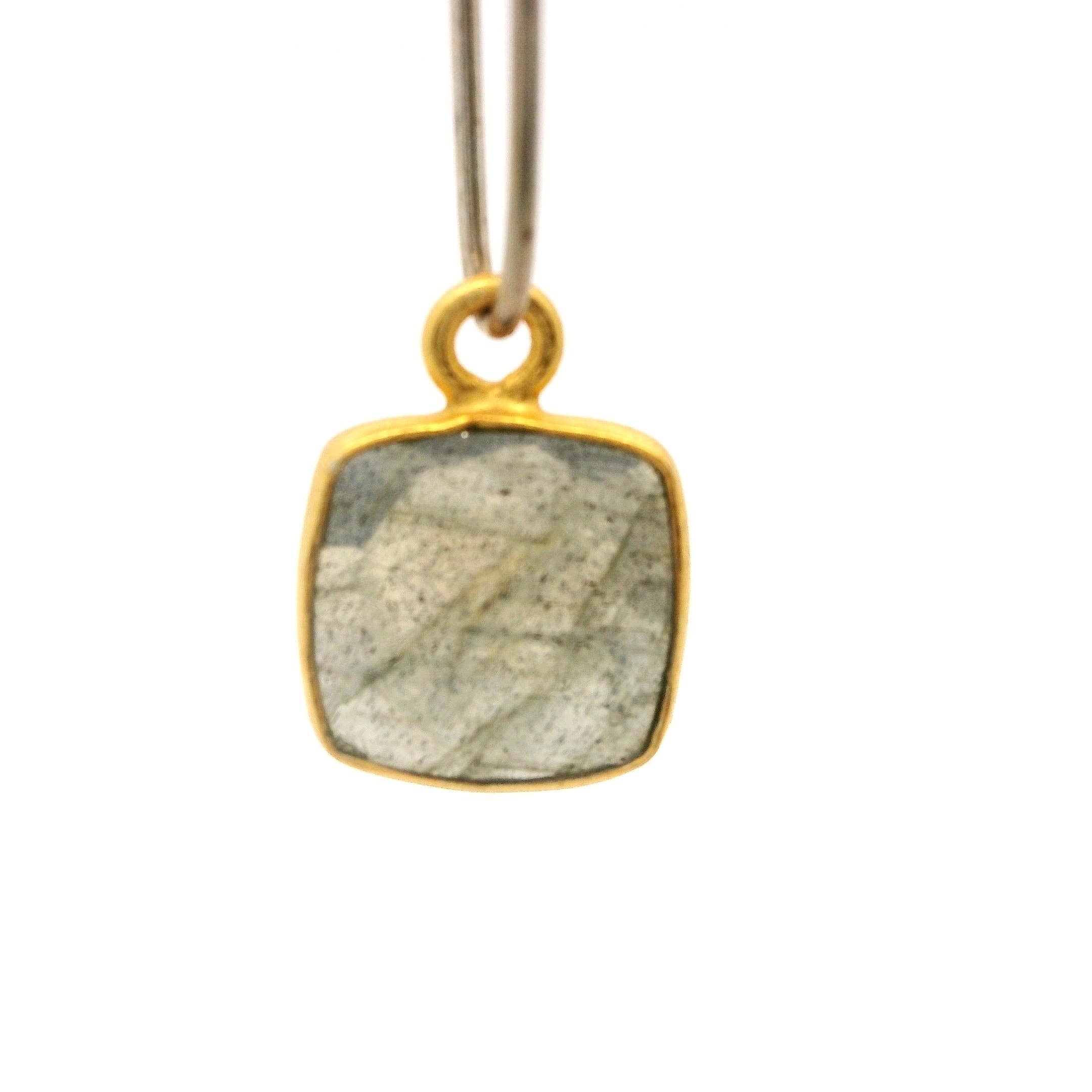 Purity Beads - Wholesale Individual Charm/Pendant - 8mm Cushion Gemstone Pendants – 1-Loop Charms | Sterling Silver & Gold Plated | Choose from 14 Gemstones | 10pcs Pack2