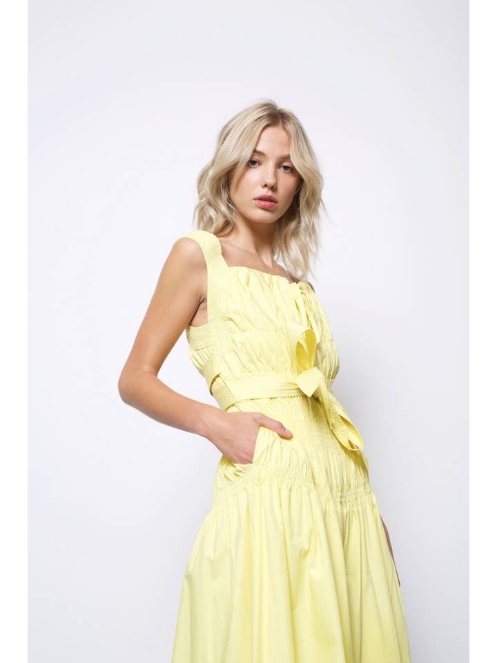 Amy Lynn - Wholesale Dress - Women's - Juno Ruched Front Tie Midi Dress