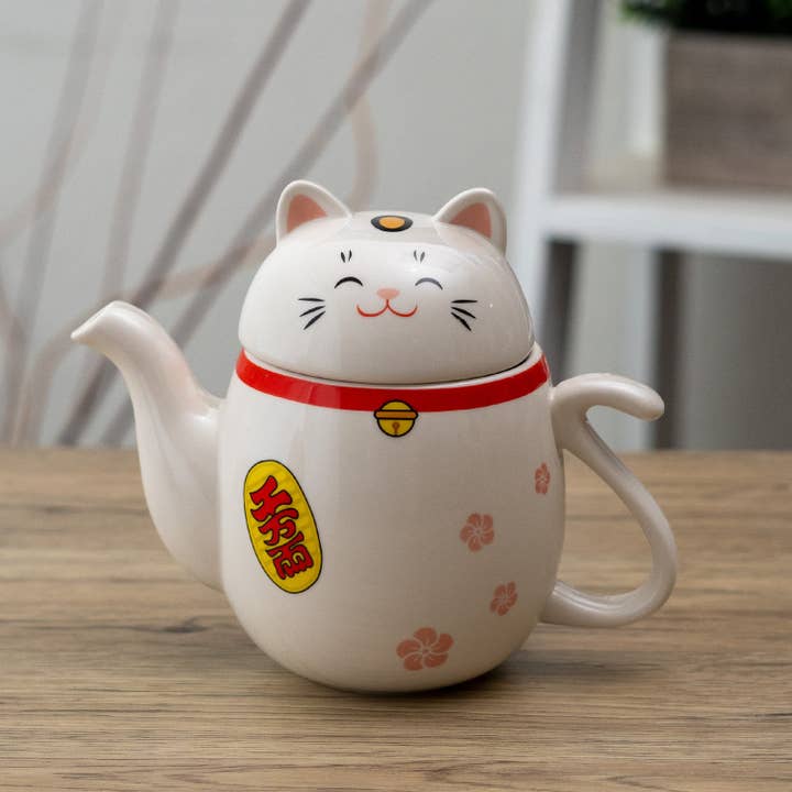 Urban Tokyo – wholesale Tea pot – 22oz 6"H Lucky Cat Tea Pot (1/12)1