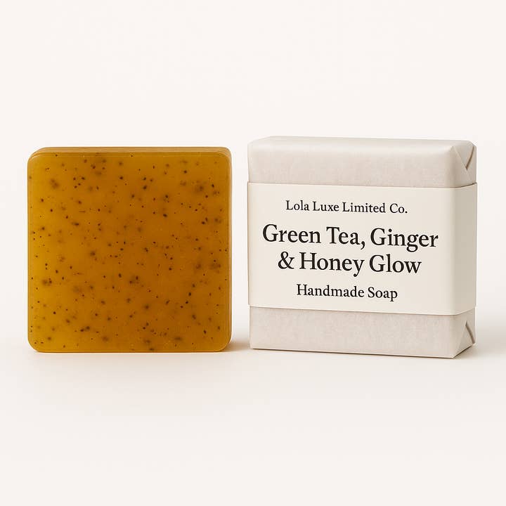 Lola Luxe Limited Co. - Vente Pains de savon - Savon Artisanal Éclat Thé Vert, Gingembre & Miel0