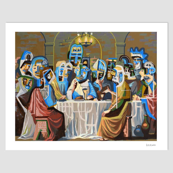 Last Supper Abstract Art Print Religious Cubism History PBN for wholesale by Keemo Gallery