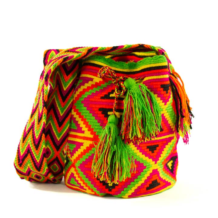 La Flor de Cali - Wholesale Crossbody Bag - Women's - WAYUU BAG WITH DESIGN1