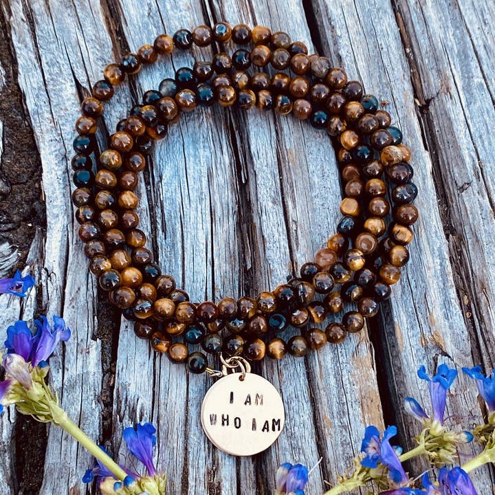 I am who I am - Affirmation Bracelet Combo with Tiger Eye for wholesale by Gogh Jewelry Design