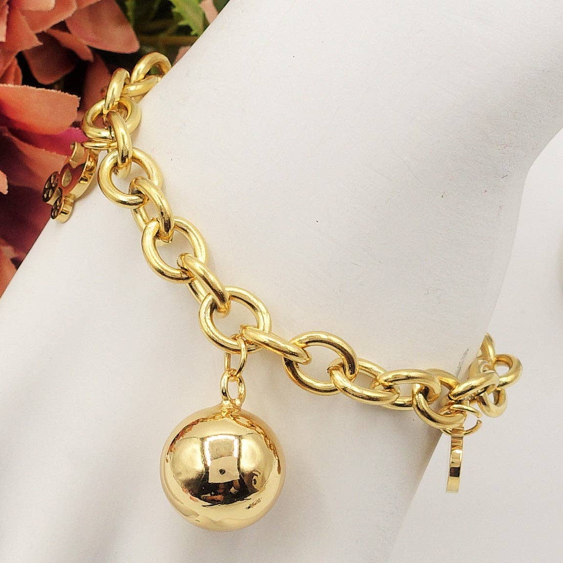 Daemon srls - Vendita all'ingrosso Braccialetto con ciondolo/pendente - Bracciale Baby in acciaio inossidabile con pallina chiama angeli e ciondoli nascita3