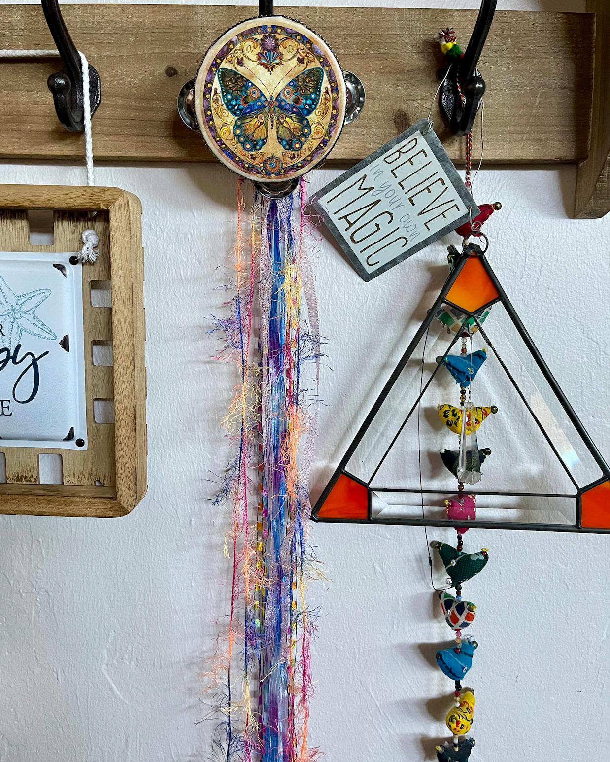 Bodhi Leaf Market - Wholesale Wall Decor - Kids & Baby - Beautiful Art Noveau Butterfly Tambourine and Ribbon 2