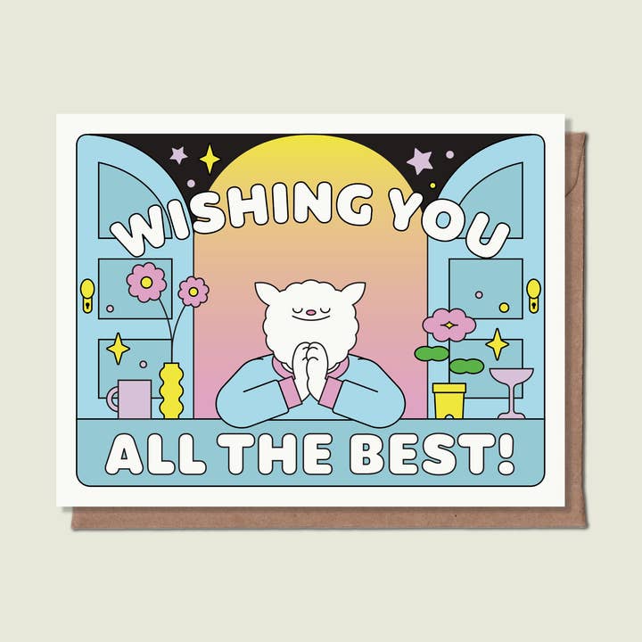 Wishing You All The Best Greeting Card for wholesale by Épée Lapin Studio