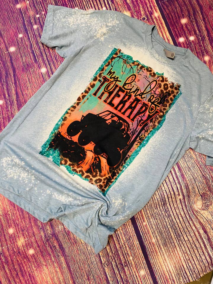 My kind of therapy Rzr Bleach Tee for wholesale by Cute As A Rustic Button