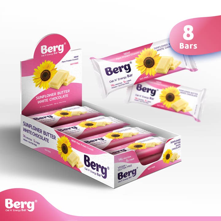 Berg Bites - Wholesale Snack bar - 2.5oz Sunflower Butter White Chocolate Energy Bar3