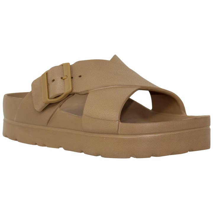 SOBEYO - Wholesale Sandals - Women's - Women's EVA Platform Sandals Criss-Cross Adjustable Buckles