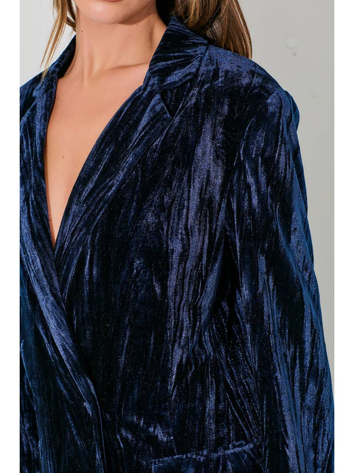 Baevely by Wellmade USA – wholesale Blazer - Dam – VECKAD SAMMETBLAZER1