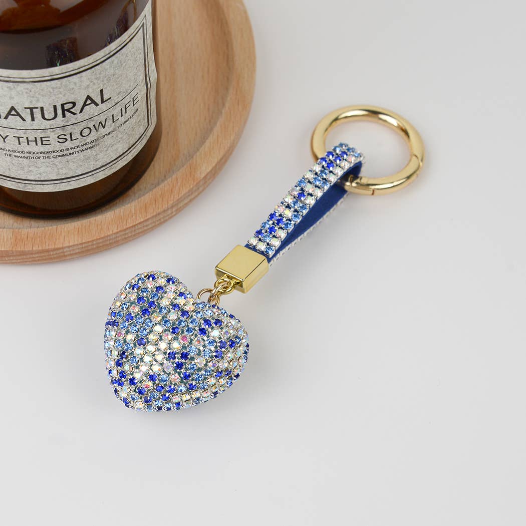 SoapElenGlen – wholesale Keychain – Women's – Rhinestone Heart Keychain, Bag Charm Car Ornament5