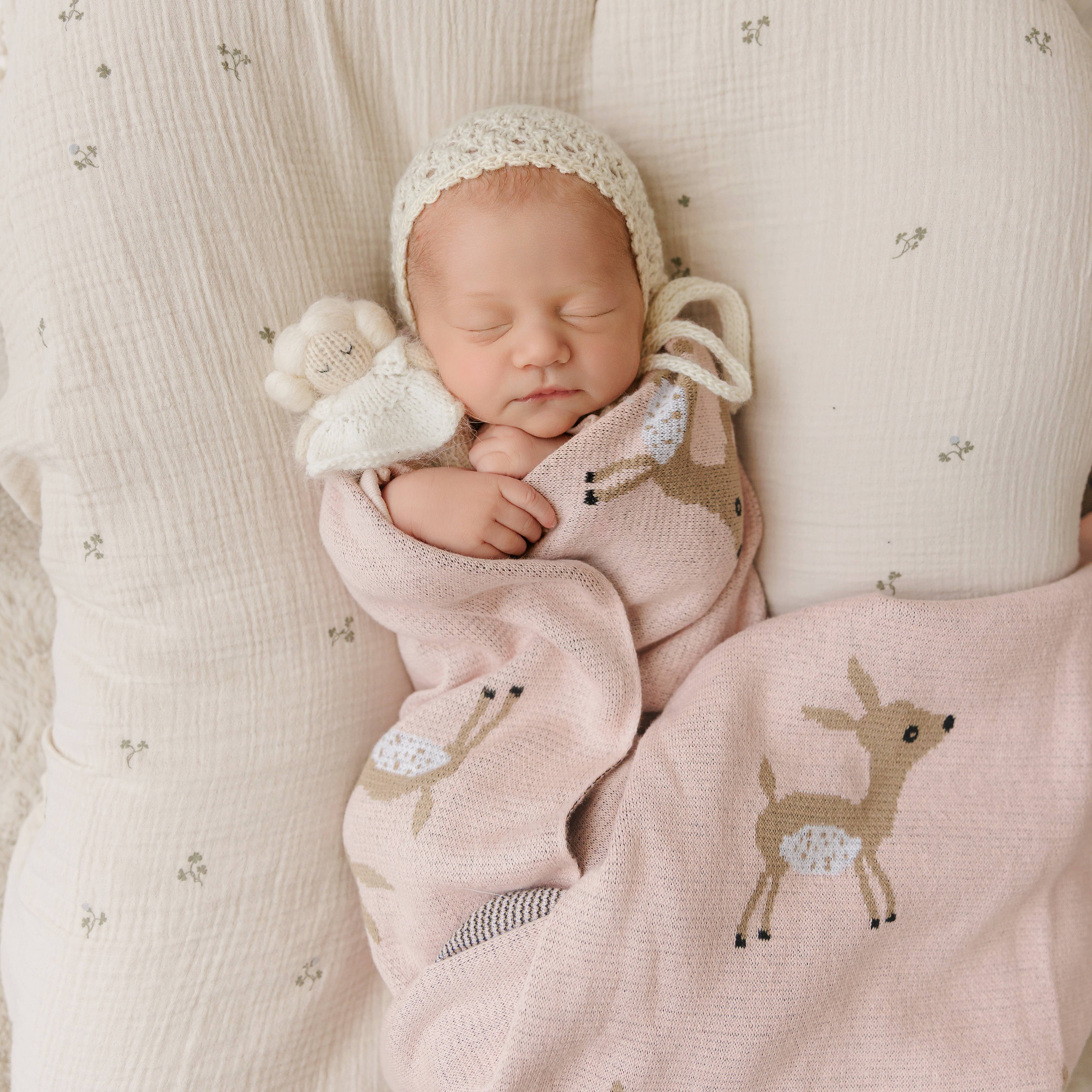 Bleu La La – wholesale Swaddle – Baby – 100% Luxury Cotton Receiving Swaddle Baby Blanket - Deer16