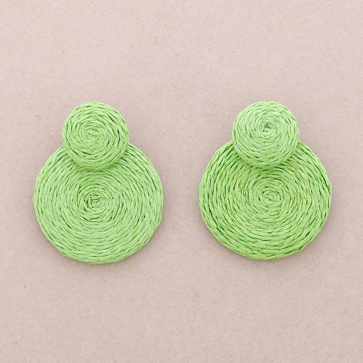 Orecchini Doppi a Medaglia in Rafìa per la vendita all'ingrosso da parte di Sonata