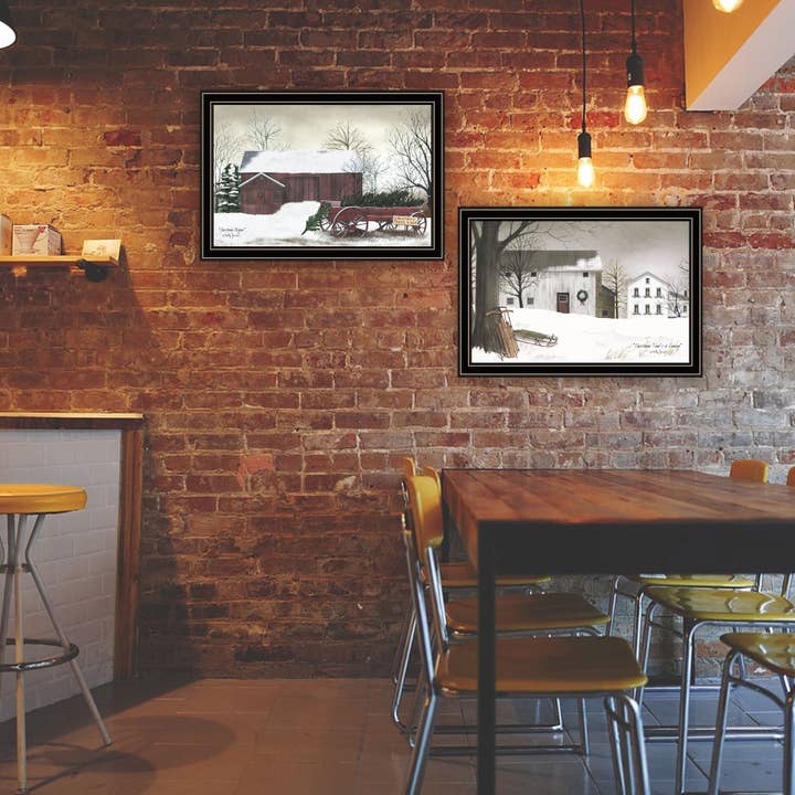 Décoration murale encadrée de la période de Noël avec la famille par Billy Jacobs pour la vente par Trendy Decor 4U