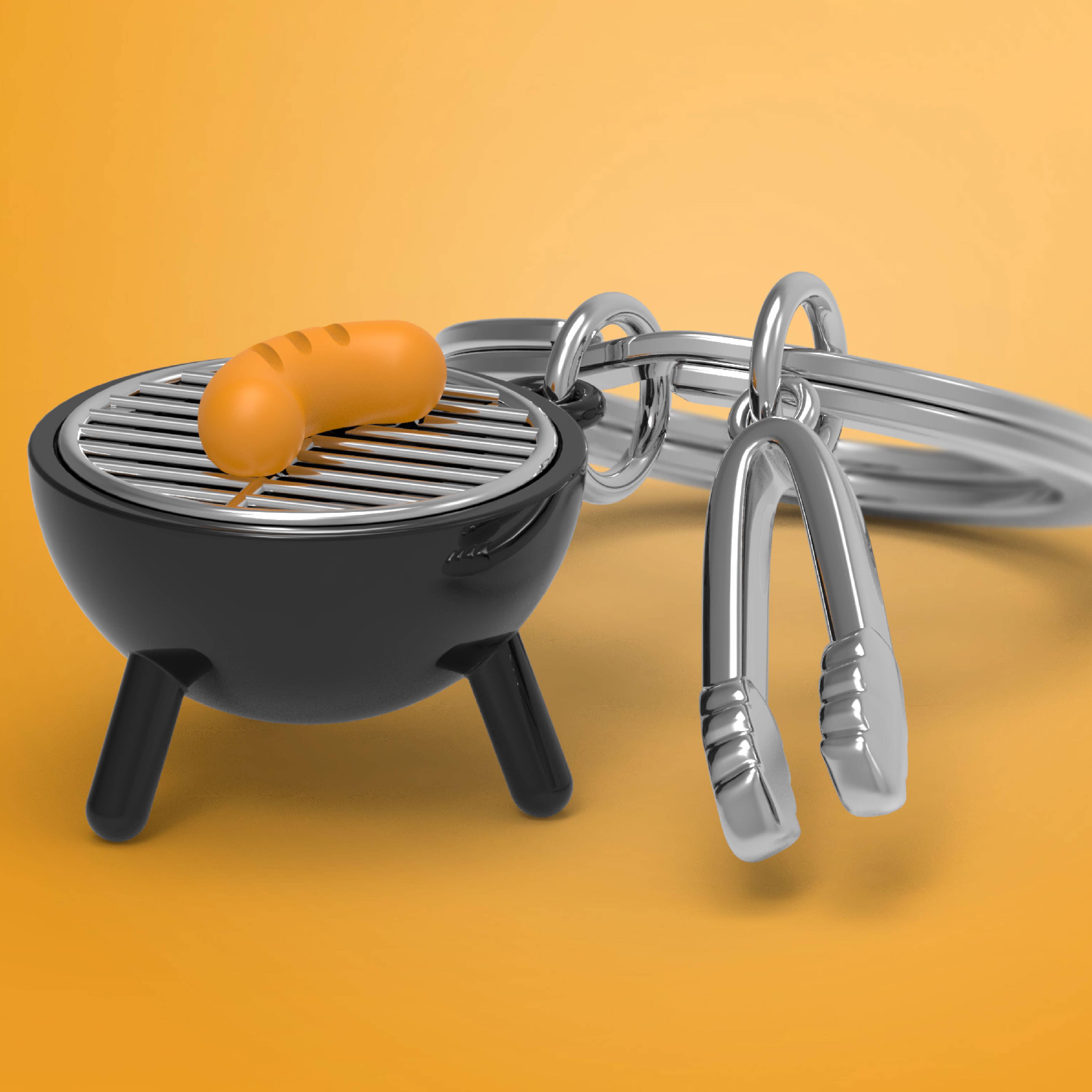 Oli Olsen – wholesale Keychain – Unisex – Metalmorphose Keyring - Black & Chrome BBQ Keyring4