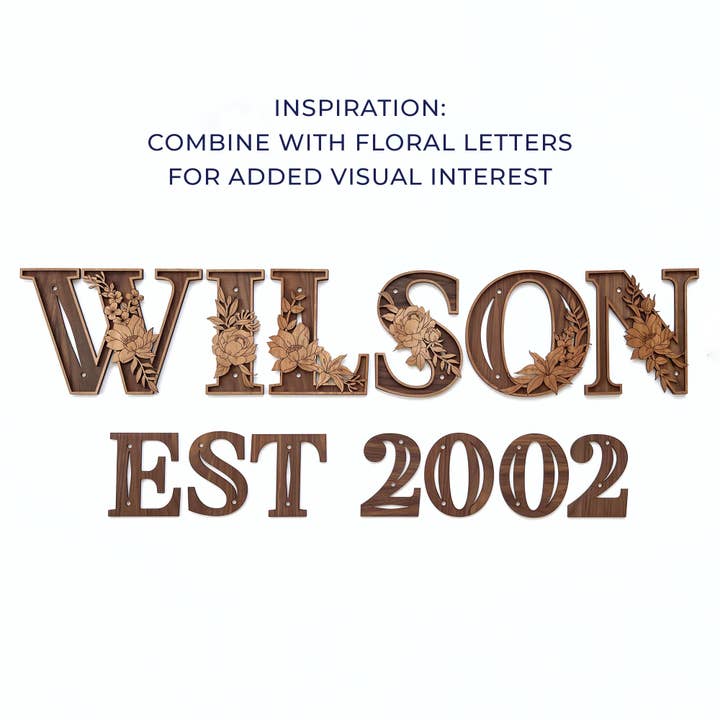 Inspired Indigo – Engroshandel 3D-vægkunst – Træbogstaver og tal vægkunst - moderne design5