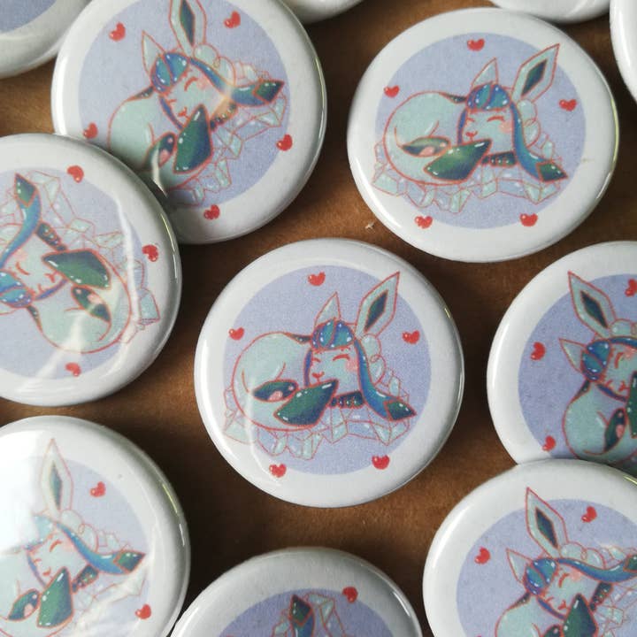 Badge Glaceon | Bouton Glaceon | Set Eeveelution pour la vente par Skizzenfuchs