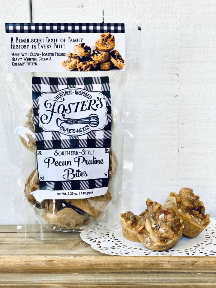 Southern-Style Pecan Praline Bites for wholesale by Foster's Heritage-Inspired Sweets & Mixes