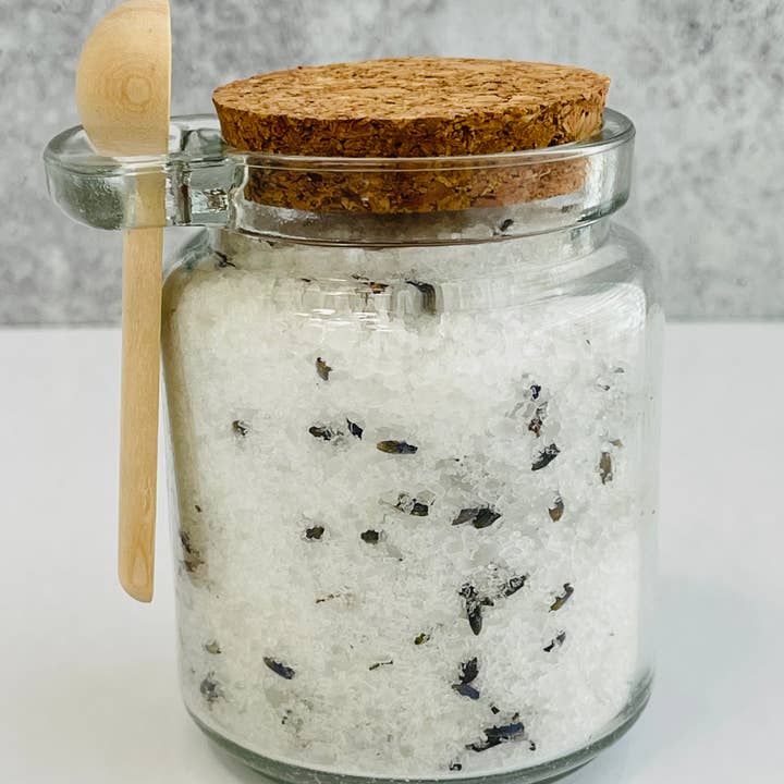 KustumKandy - Wholesale Bath Salts - Unlabeled 8oz Bath Salt Jars with Wooden Spoon