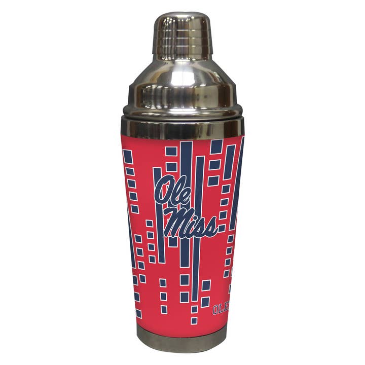 Stainless Steel Cocktail Shaker, Mississippi Ole Miss Rebels for wholesale by The Memory Company