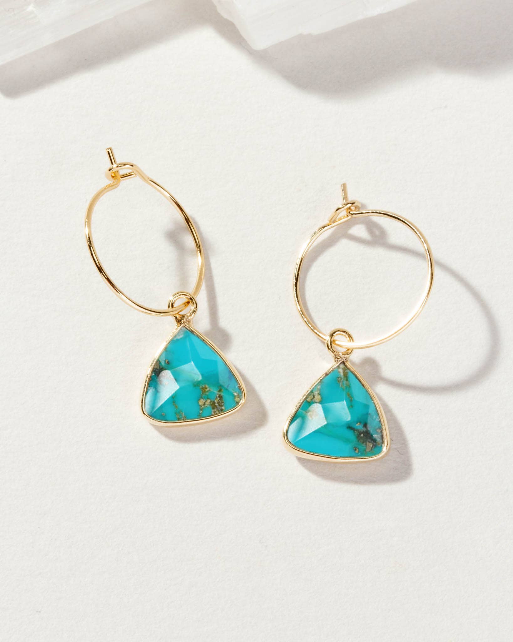 Luna Norte - Wholesale Hoop Earrings - Bermuda Triangle Mini Hoop Earrings- Turquoise