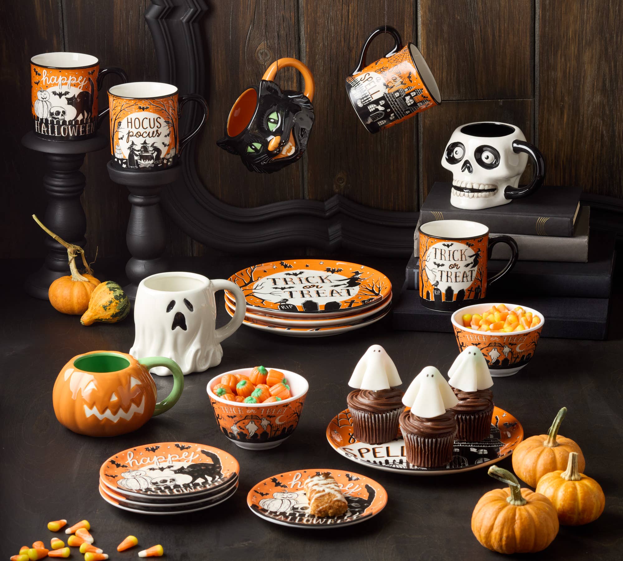 Certified International - Vendita all'ingrosso Piatto - Piatto da dessert Scaredy Cat per Halloween, 21,6 cm2