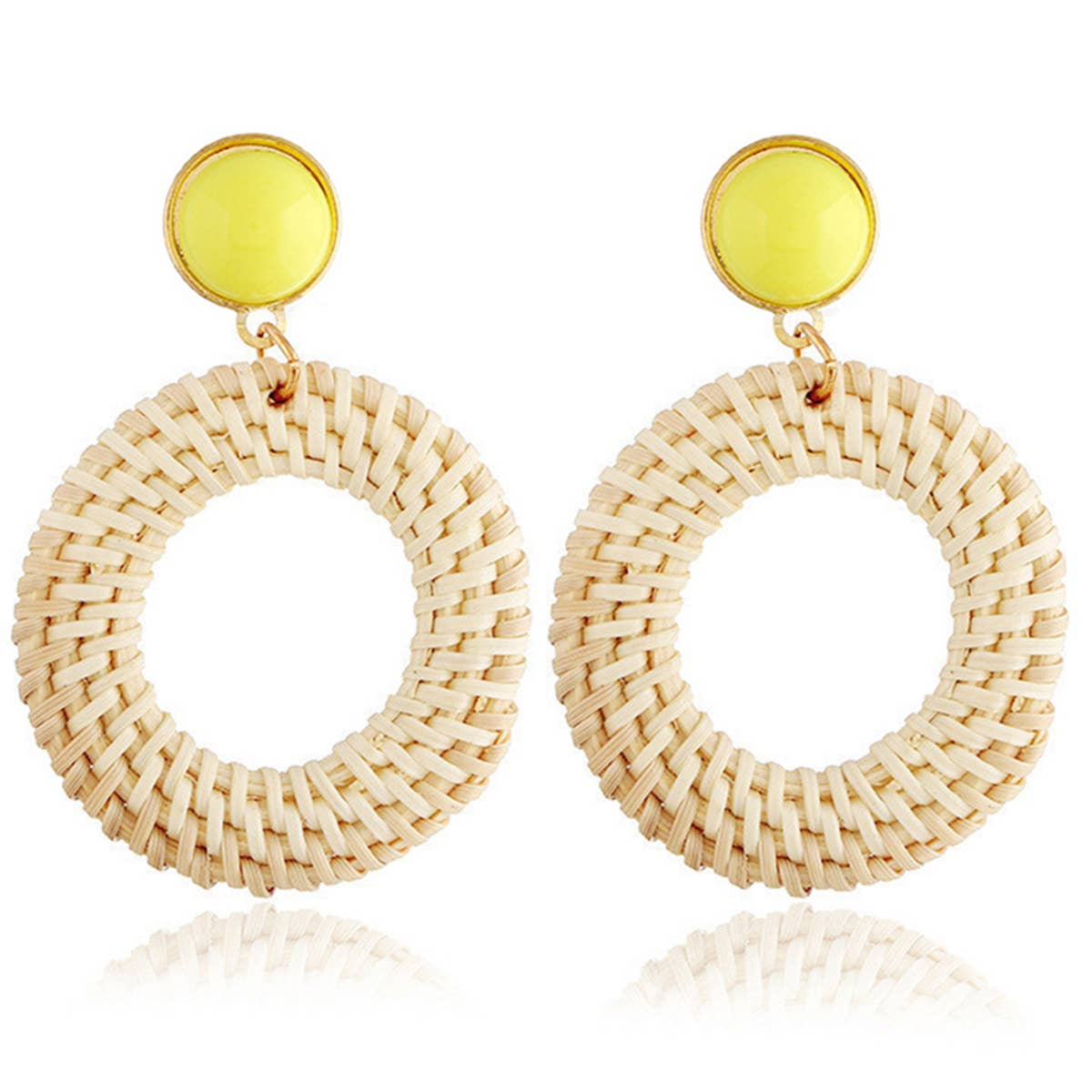ACCITY - Wholesale Dangle Earrings - BRAIDED ROUND DROP EARRINGS_CWAJE04438