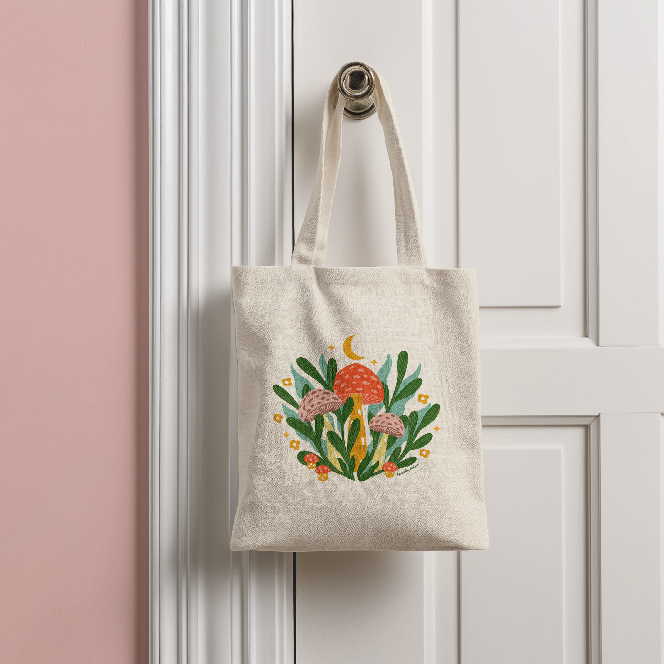 Squidly Designs - Wholesale Tote Bag - Unisex - Tote Bag - Mushroom (Double-sided)3