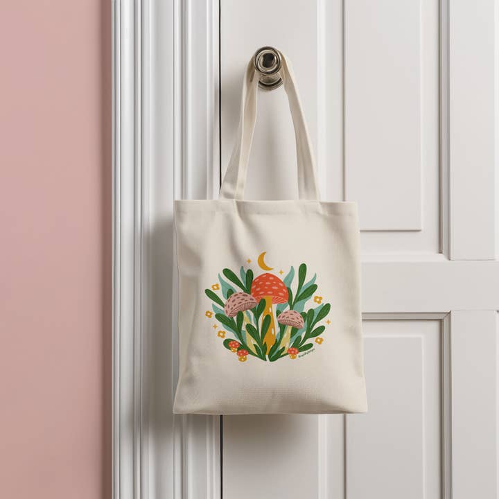 Squidly Designs - Wholesale Tote Bag - Unisex - Tote Bag - Mushroom (Double-sided)3