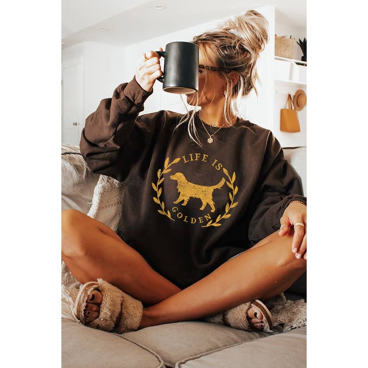 LIFE IS GOLDEN VINTAGE GRAPHIC SWEATSHIRTS for wholesale by Illustrated Society