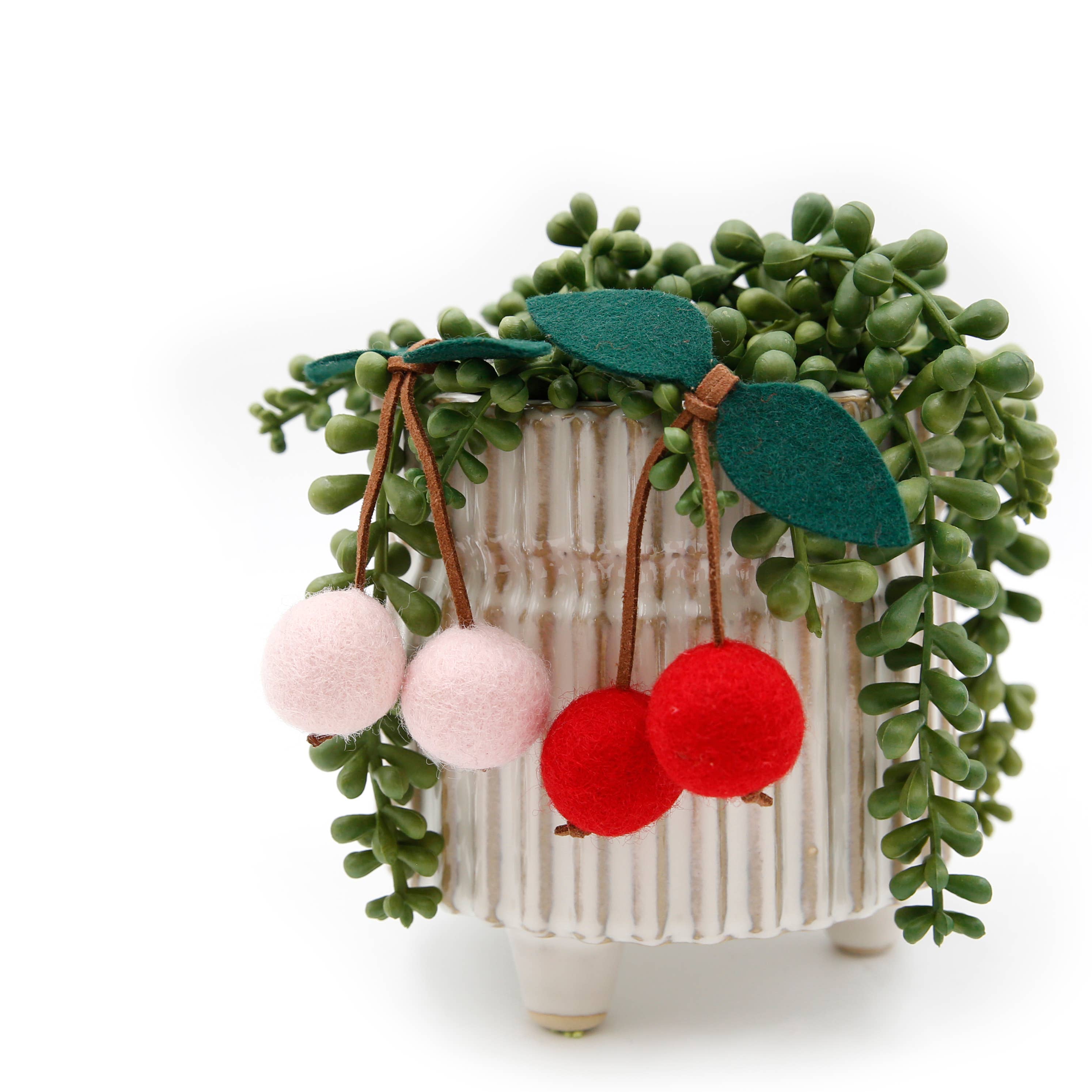 The Felt Pod - Wholesale Ornament - Felt Cherries | Felted Cherry | Felt Shape for Felt Garland 9
