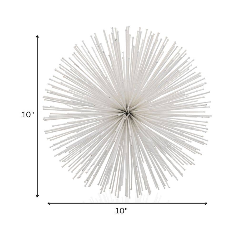 Modern Day Accents - Wholesale Decorative Tabletop Object - Erizo Spiked Large White Sphere2
