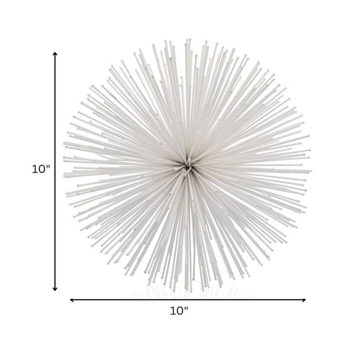Modern Day Accents - Wholesale Decorative Tabletop Object - Erizo Spiked Large White Sphere2