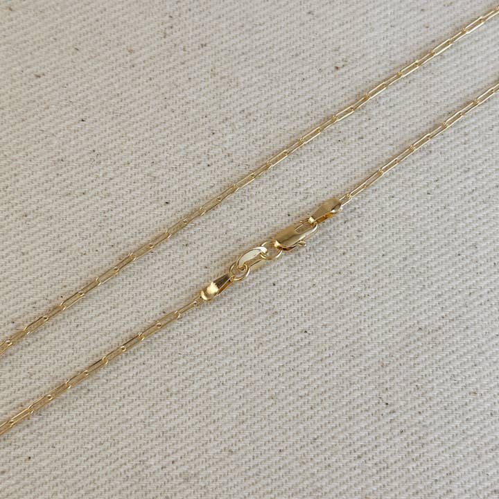 GoldFi - Wholesale Link & Chain Necklace - 18k Gold Filled Mini Paperclip Chain