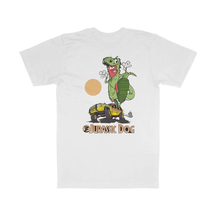 Jurassic Dog Økologisk Heavyweight T-Shirt Hvid for engroshandel hos Weekend Concept