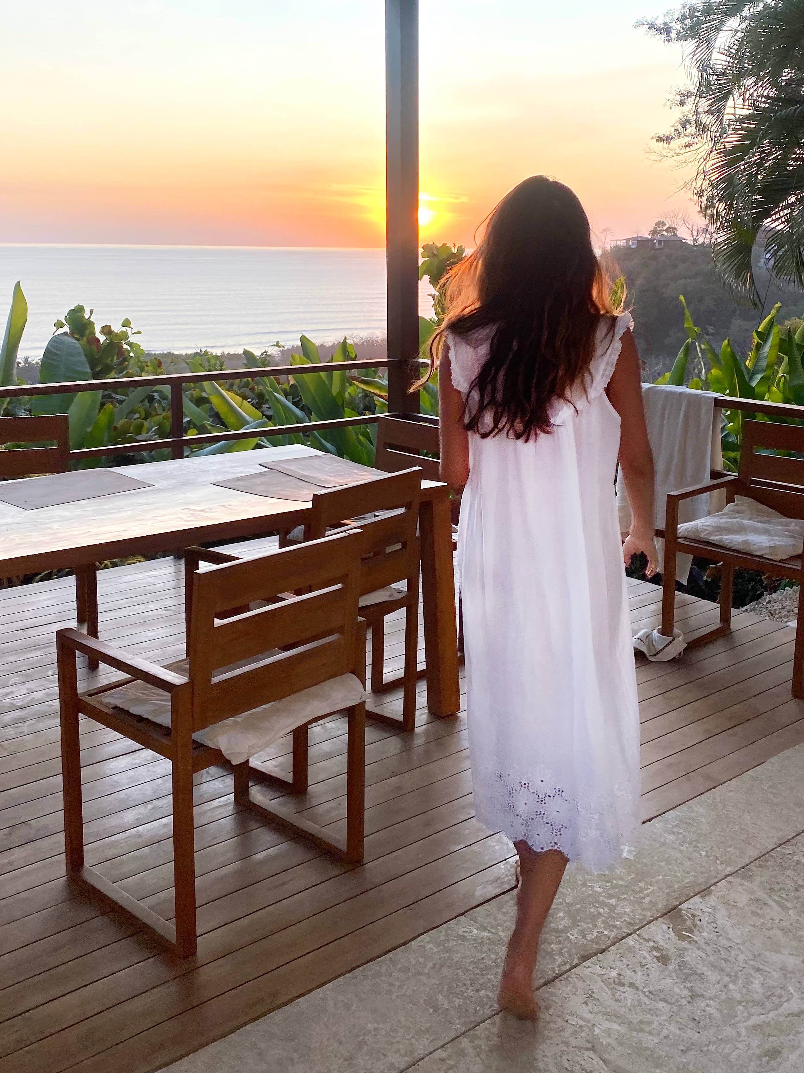 Jacaranda Living - Wholesale Nightgown - Women's - Eloise White Cotton Nightgown9